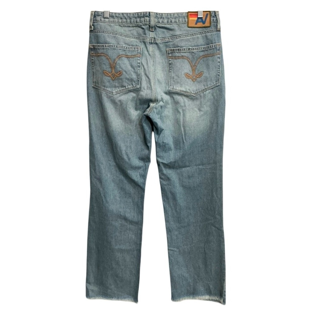 Aviator Nation Canyon Crop Jeans Mid Rise Vintage Medium Wash Distressed 30 - Picture 5 of 8
